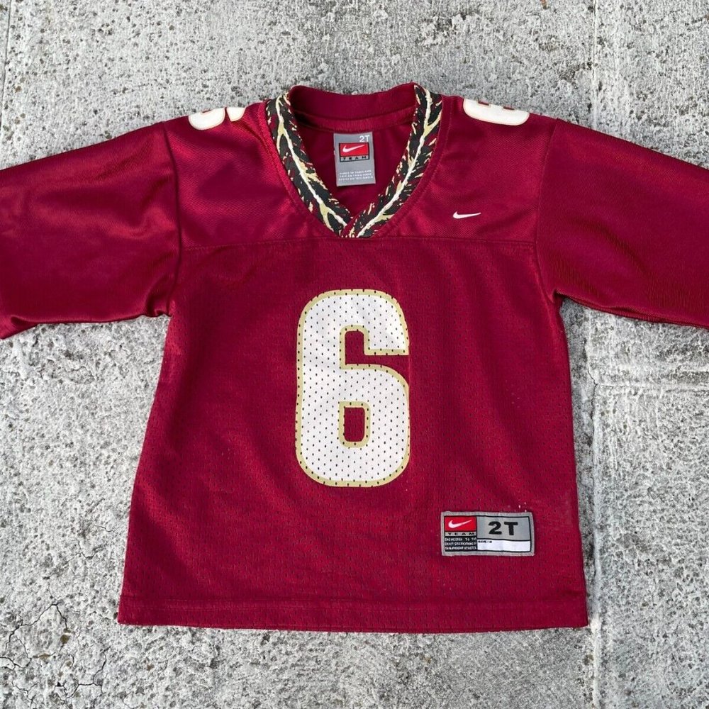 Nike Team Kids Tee Jersey Maroon Red Half Sleeve Number 6 Size 2T